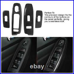 Hot 4PCS Carbon Fiber Interior Door Window Switch Panel Cover Luxurious Window Hot 4PCS Carbon Fiber Interior Door Window Switch Panel Cover Luxurious Window