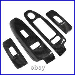Hot 4PCS Carbon Fiber Interior Door Window Switch Panel Cover Luxurious Window Hot 4PCS Carbon Fiber Interior Door Window Switch Panel Cover Luxurious Window