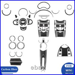 Interior Center Console Full Kit Set Trim Stickers For MINI Cooper Carbon Fiber Interior Center Console Full Kit Set Trim Stickers For MINI Cooper Carbon Fiber