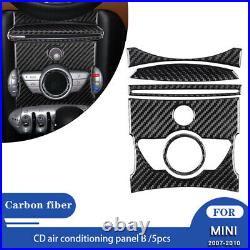 Interior Center Console Full Kit Set Trim Stickers For MINI Cooper Carbon Fiber