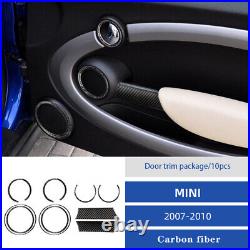 Interior Center Console Full Kit Set Trim Stickers For MINI Cooper Carbon Fiber