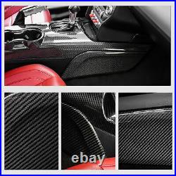 Interior Center Console Side Panel Trim Carbon Fiber For Ford Mustang 2015-2018
