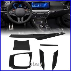 Interior Decoration Trim Kit Dry Carbon Fiber Dashboard Gear Shift Inner Door