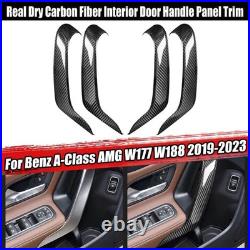 Interior Door Handle Panel Trim For Benz A-Class A45 AMG 19-23 Real Carbon Fiber