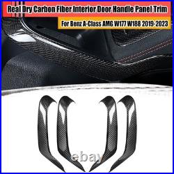 Interior Door Handle Panel Trim For Benz A-Class A45 AMG 19-23 Real Carbon Fiber