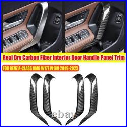 Interior Door Handle Panel Trim For Benz A-Class A45 AMG 19-23 Real Carbon Fiber