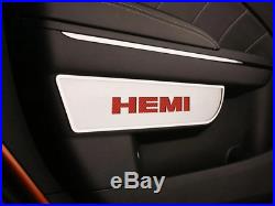 Interior Door Trim Badges with Red Carbon Fiber HEMI for 2011-2018 Dodge Charger