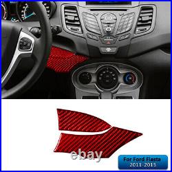 Interior Full Kit Set Control Trim Cover For Ford Fiesta 2011-2015 Carbon Fiber