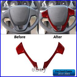 Interior Full Kit Set Control Trim Cover For Ford Fiesta 2011-2015 Carbon Fiber