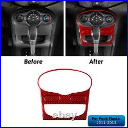 Interior Full Kit Set Control Trim Cover For Ford Fiesta 2011-2015 Carbon Fiber