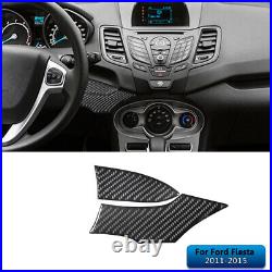 Interior Full Kit Set Control Trim Cover For Ford Fiesta 2011-2015 Carbon Fiber