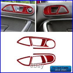 Interior Full Kit Set Control Trim Cover For Ford Fiesta 2011-2015 Carbon Fiber