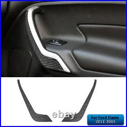 Interior Full Kit Set Control Trim Cover For Ford Fiesta 2011-2015 Carbon Fiber