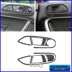 Interior Full Kit Set Control Trim Cover For Ford Fiesta 2011-2015 Carbon Fiber