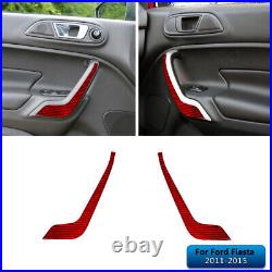 Interior Full Kit Set Control Trim Cover For Ford Fiesta 2011-2015 Carbon Fiber