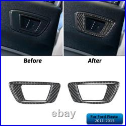 Interior Full Kit Set Control Trim Cover For Ford Fiesta 2011-2015 Carbon Fiber