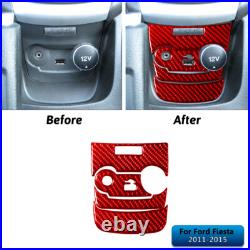 Interior Full Kit Set Control Trim Cover For Ford Fiesta 2011-2015 Carbon Fiber Interior Full Kit Set Control Trim Cover For Ford Fiesta 2011-2015 Carbon Fiber