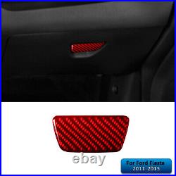 Interior Full Kit Set Control Trim Cover For Ford Fiesta 2011-2015 Carbon Fiber