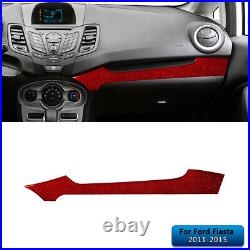 Interior Full Kit Set Control Trim Cover For Ford Fiesta 2011-2015 Carbon Fiber