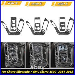 Interior Full Panel Control Kit Trim Cover for Chevy Silverado GMC Carbon Fiber