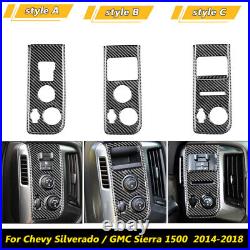 Interior Full Panel Control Kit Trim Cover for Chevy Silverado GMC Carbon Fiber
