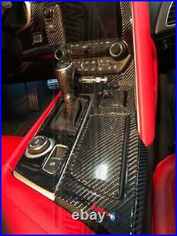 Interior Real Carbon Fiber Dash Trim Kit For Chevy Corvette 2017 2018 2019 C7