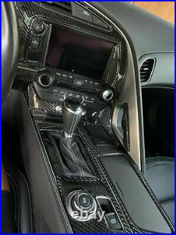 Interior Real Carbon Fiber Dash Trim Kit For Chevy Corvette 2017 2018 2019 C7