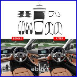 Interior Trim Cover Frame Set Fit For BMW 3 Series G20 2019-2020 Carbon Fiber