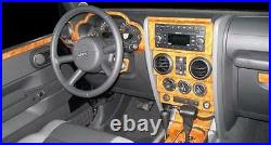 Jeep Wrangler Unlimited Interior Burl Wood Dash Trim Kit Set 2007 2008 2009 2010