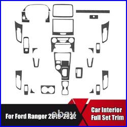 LHD Carbon Fiber Interior Full Set Trim Cover for Ford Ranger 2019-2022