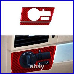 LHD Red Carbon Fiber Interior Full Set Trim Sticker For BMW X3 E83 2004-2009