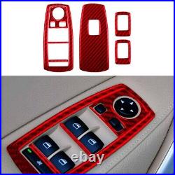 LHD Red Carbon Fiber Interior Full Set Trim Sticker For BMW X3 E83 2004-2009