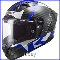 Ls2 Ff805 Thunder Carbon Fiber Acu Gold Full Face Motorcycle Helmet Racing Blue