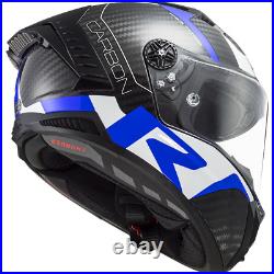 Ls2 Ff805 Thunder Carbon Fiber Acu Gold Full Face Motorcycle Helmet Racing Blue