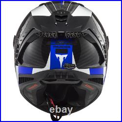 Ls2 Ff805 Thunder Carbon Fiber Acu Gold Full Face Motorcycle Helmet Racing Blue