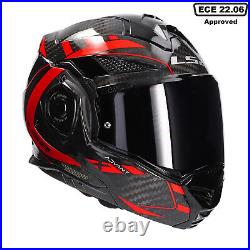 Ls2 Ff901 Advant X Carbon Fibre Modular Flip Front Motorcycle Helmet Future Red