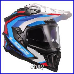 Ls2 Mx701 Explorer C Carbon Adventure Motorcycle Dvs Helmet Frontier II Blue New