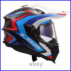 Ls2 Mx701 Explorer C Carbon Adventure Motorcycle Dvs Helmet Frontier II Blue New