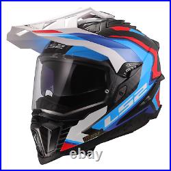 Ls2 Mx701 Explorer C Carbon Adventure Motorcycle Dvs Helmet Frontier II Blue New