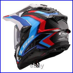 Ls2 Mx701 Explorer C Carbon Adventure Motorcycle Dvs Helmet Frontier II Blue New