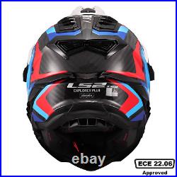 Ls2 Mx701 Explorer C Carbon Adventure Motorcycle Dvs Helmet Frontier II Blue New