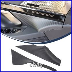 Matte Carbon Fiber Front Door Interior Panel Trim Cover For BMW 5 Series 2024+