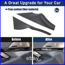 Matte Carbon Fiber Front Door Interior Panel Trim Cover For BMW 5 Series 2024+