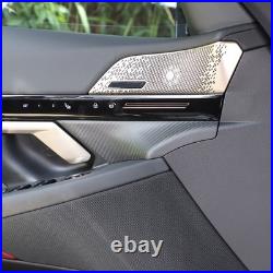 Matte Carbon Fiber Front Door Interior Panel Trim Cover For BMW 5 Series 2024+
