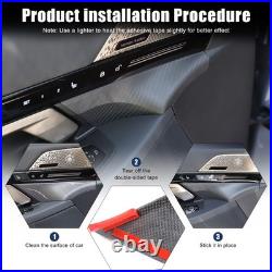 Matte Carbon Fiber Front Door Interior Panel Trim Cover For BMW 5 Series 2024+