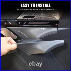 Matte Carbon Fiber Front Door Interior Panel Trim Cover For BMW 5 Series 2024+
