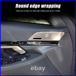 Matte Carbon Fiber Front Door Interior Panel Trim Cover For BMW 5 Series 2024+