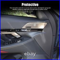 Matte Carbon Fiber Front Door Interior Panel Trim Cover For BMW 5 Series 2024+