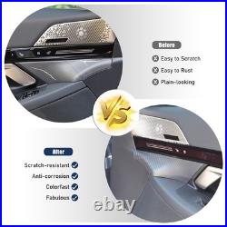 Matte Carbon Fiber Front Door Interior Panel Trim Cover For BMW 5 Series 2024+