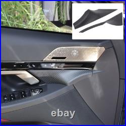 Matte Carbon Fiber Front Door Interior Panel Trim Cover For BMW 5 Series 2024+